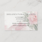 Minimalistische roze pioenrozen Waterverf bloemist Visitekaartje (Achterkant)