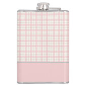 Minimalistische Roze Plaid Aangepaste Naam Heupfles (Achterkant)