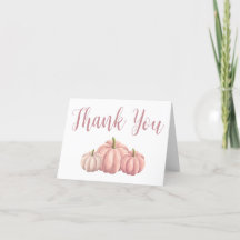 Minimalistische Roze Pompoen Herfst Baby shower
