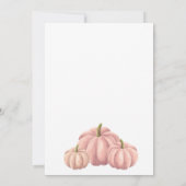 Minimalistische Roze Pompoen Herfst Baby Shower Kaart (Achterkant)