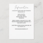 Minimalistische roze roos monogram bruiloft informatiekaartje (Voorkant)