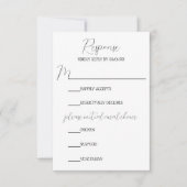 Minimalistische roze roos monogram bruiloft RSVP kaartje (Voorkant)