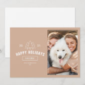 Minimalistische Roze Roze Koppel Multi Foto Hond Feestdagenkaart (Voorkant / Achterkant)