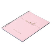 Minimalistische Roze Roze Meisjesachtige Gouden Mo Notitieboek (Linkerzijde)
