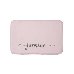 Minimalistische Roze Roze Meisjesnaam Monogram Sch Badmat