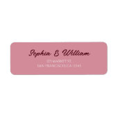 Minimalistische Roze Roze Retouradreslabel   Etiket (Voorkant)