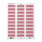 Minimalistische Roze Roze Retouradreslabel   Etiket (Full Sheet)