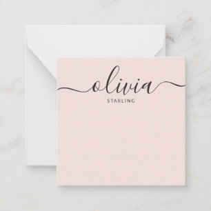 Minimalistische Roze Roze Schrift Moderne Meisjesa Notitiekaartje