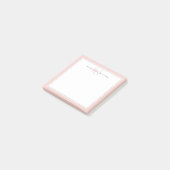Minimalistische Roze Roze Script Twee Rand Monogra Post-it® Notes (Schuin)
