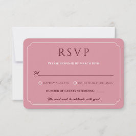 Minimalistische Roze Roze Trouw RSVP Kaartje