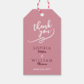 Minimalistische Roze Roze Trouwdag Cadeaulabel (Voorkant)