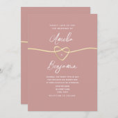 Minimalistische Roze Roze Trouwdag Kaart (Voorkant / Achterkant)