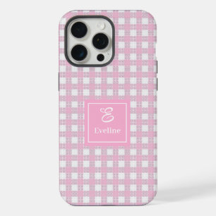 Minimalistische roze ruit iPhone hoes – Elegante s 15 Pro Max Case