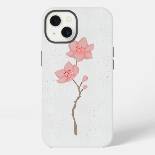 Minimalistische Roze Sakura Kersenbloesem Bloemige iPhone 13 Hoesje