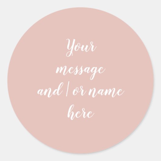 Minimalistische Roze Script Persoonlijk Ronde Sticker (Voorkant)
