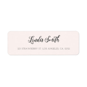Minimalistische Roze Script Retouradres Etiket