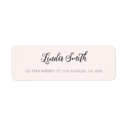 Minimalistische Roze Script Retouradres Etiket (Voorkant)