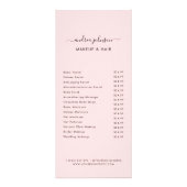 Minimalistische Roze Services Menu Prijslijst (Voorkant)