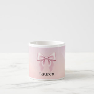Minimalistische Roze Strik Babyborrel Espresso Kop