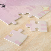 Minimalistische Roze Strik Babyborrel Legpuzzel (Zijkant)