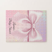 Minimalistische Roze Strik Babyborrel Legpuzzel (Horizontaal)