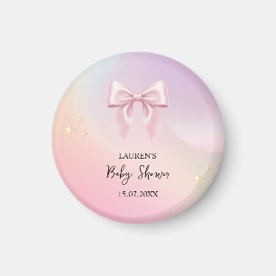 Minimalistische Roze Strik Babyborrel Magneet