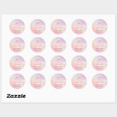 Minimalistische Roze Strik Babyborrel Ronde Sticker (Vel)