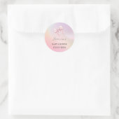 Minimalistische Roze Strik Babyborrel Ronde Sticker (Tas)