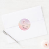 Minimalistische Roze Strik Babyborrel Ronde Sticker (Envelop)