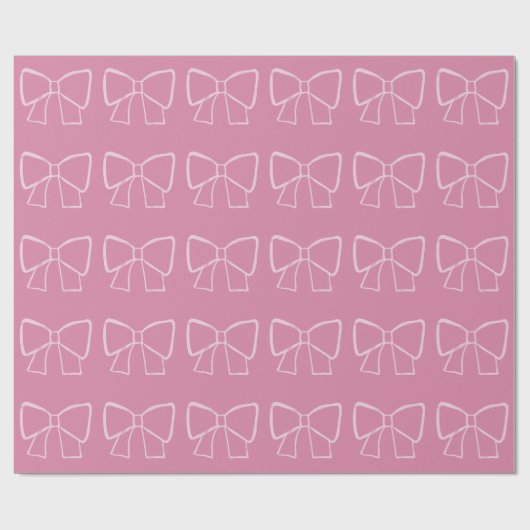 Minimalistische roze strik cadeaupapier (Vlak)
