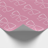 Minimalistische roze strik cadeaupapier (Hoek)