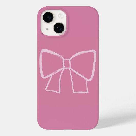 Minimalistische roze strik Case-Mate iPhone case (Achterkant)