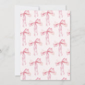 Minimalistische roze strik die het knoop Vrijgezel Kaart (Achterkant)