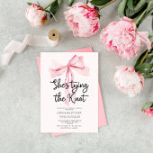 Minimalistische roze strik die het knoop Vrijgezel Kaart