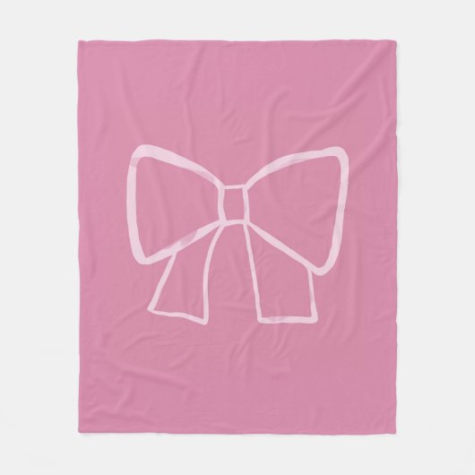 Minimalistische roze strik fleece deken (Voorkant)