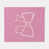 Minimalistische roze strik fleece deken (Voorkant (Horizontaal))