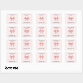 Minimalistische Roze Strik Kaars Vierkante Sticker (Vel)