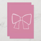 Minimalistische roze strik kaart (Voorkant / Achterkant)