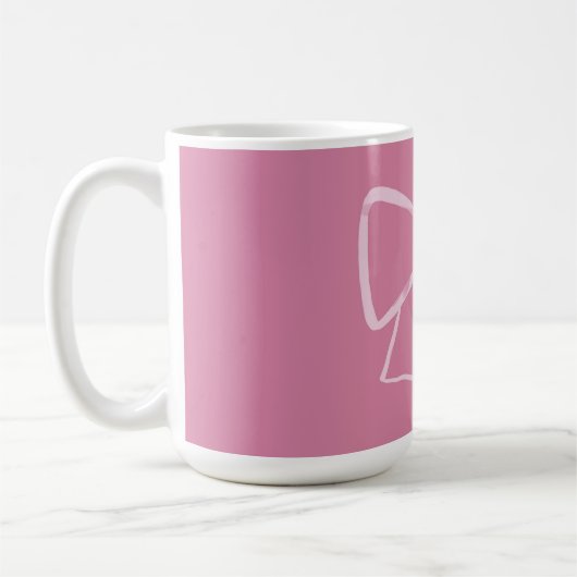 Minimalistische roze strik koffiemok (Links)