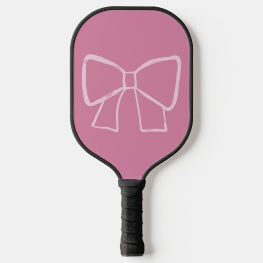 Minimalistische roze strik pickleball paddle (Voorkant)