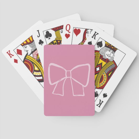 Minimalistische roze strik pokerkaarten (Achterkant)