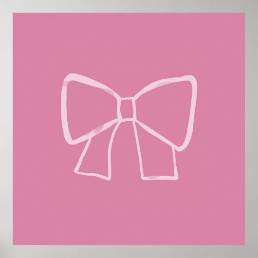 Minimalistische roze strik poster (Voorkant)