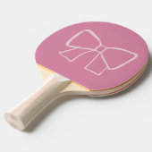 Minimalistische roze strik tafeltennisbatje (Voorkant Gekanteld)