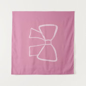 Minimalistische Roze Strik Wandkleed (Voorkant (horizontaal))