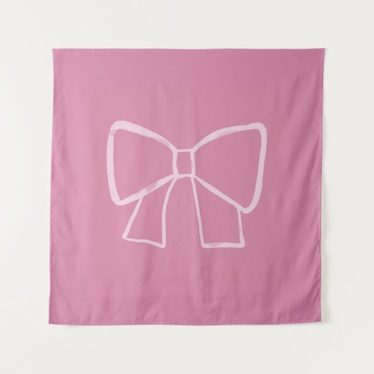 Minimalistische Roze Strik Wandkleed (Voorkant)