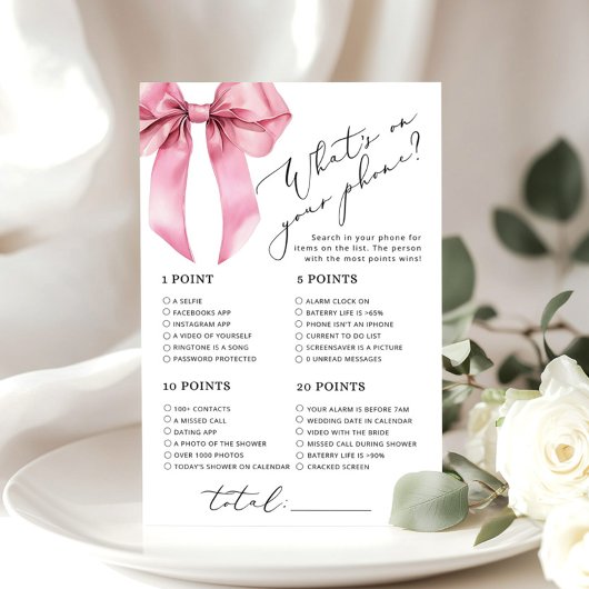 Minimalistische roze strik what's on your phone sp