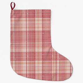 Minimalistische Roze Tartan Hond Kerstsok