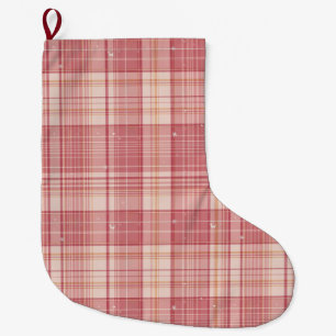 Minimalistische Roze Tartan Hond Kerstsok