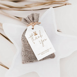 Minimalistische Roze Teddybeer Baby Shower Bedankt Cadeaulabel