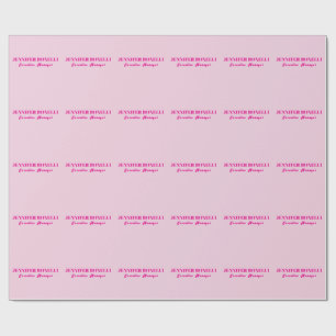 Minimalistische roze trendy gepersonaliseerde naam cadeaupapier